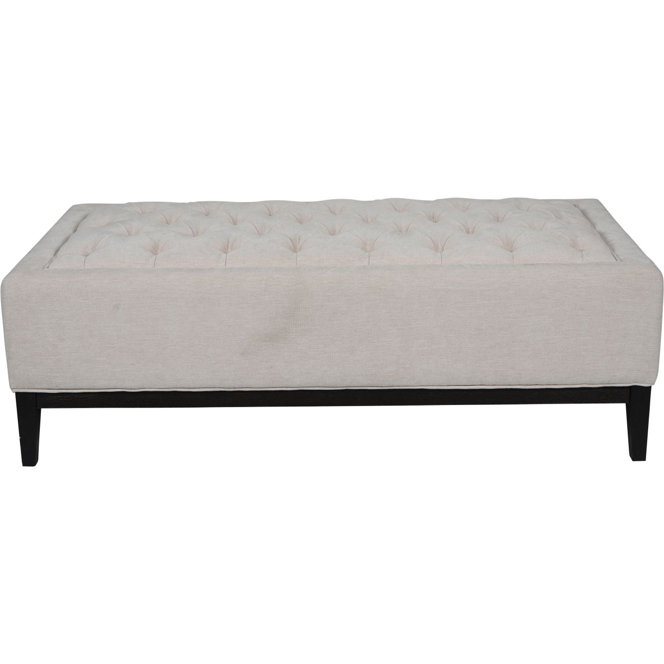 Theodore Light Ivory Buttoned XL Ottoman Footstool
